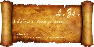 Lóczi Zseraldin névjegykártya